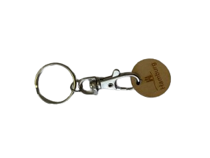 Einkaufs-Chip "Green-Coin" mit Karabiner-Haken