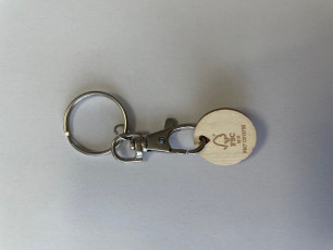 Einkaufs-Chip "Green-Coin" mit Karabiner-Haken