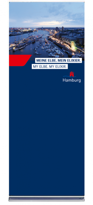 Roll Up "Meine Elbe. Mein Elixier" - Motiv: Hafen
