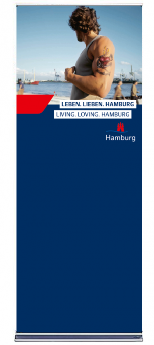 Roll Up "Leben. Lieben. Hamburg" - Motiv: Muskelmann