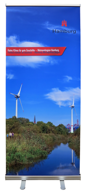 Roll Up - Metropolregion Hamburg "Gutes Klima für gute Geschäfte" Motiv: Windräder
