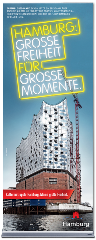 Roll Up "Hamburg: Grosse Freiheit für grosse Momente" - Motiv: Elbphilharmonie