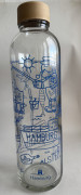 Wiederverwendbare Glasflaschen aus recyceltem Altglas mit Hamburg-Illustration (0,7 Liter)